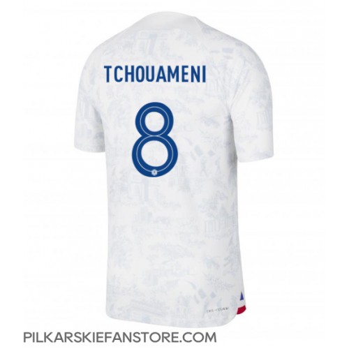 Tanie Strój piłkarski Francja Aurelien Tchouameni #8 Koszulka Wyjazdowej MŚ 2022 Krótkie Rękawy